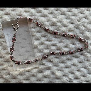 Red White Beaded Necklace